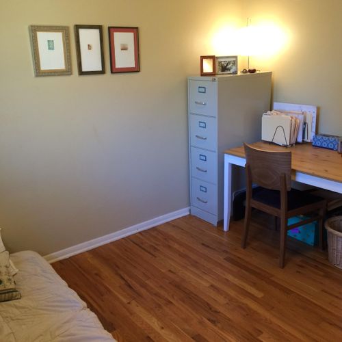 AFTER: Small guest room/office organization and re