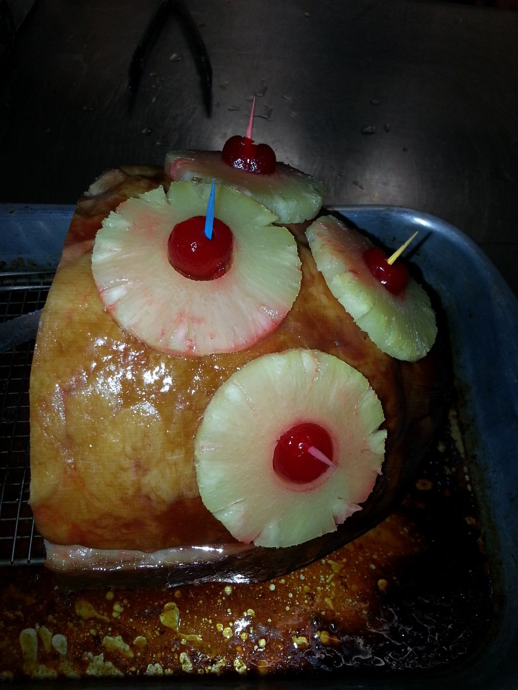 Traditional baked ham.