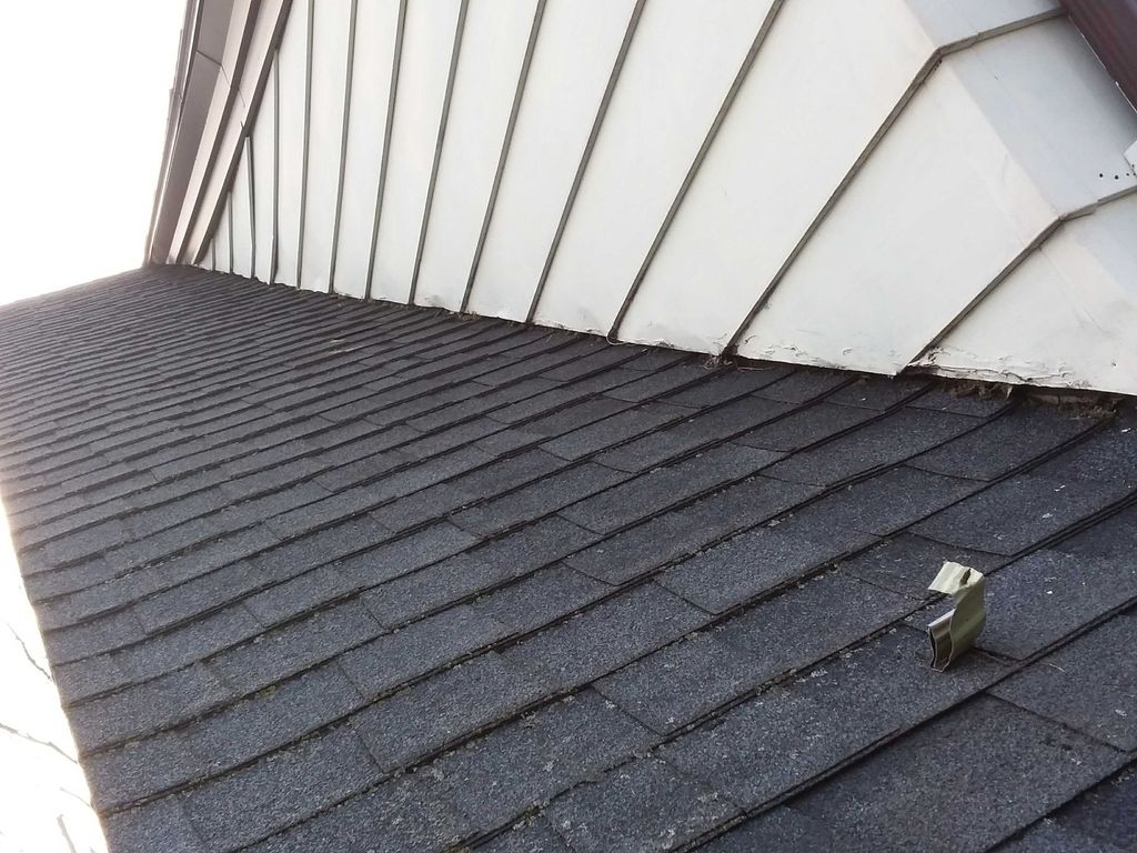 wood siding in contact with asphalt shingles. The 