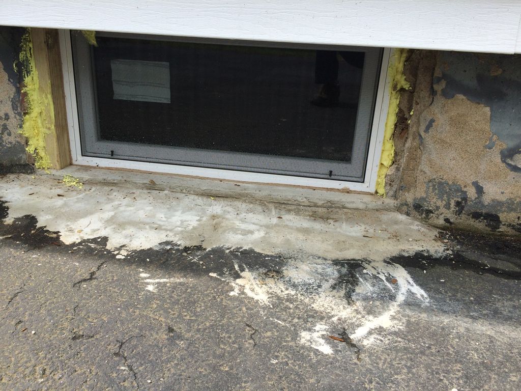 water intrusion in basement. added cement and new 