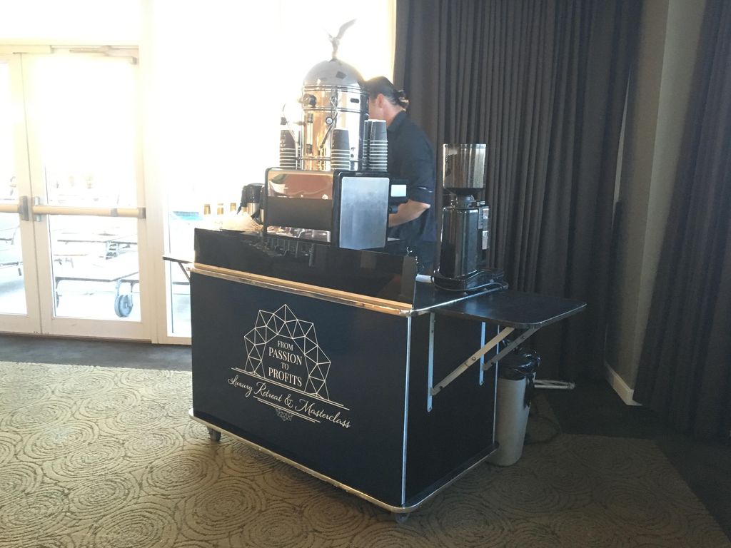 Branded coffee cart serving all types of coffee's,