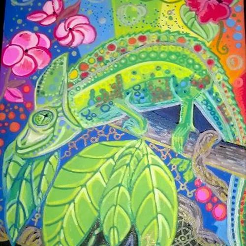 "Chameleon"
Oil on Canvas 8x10