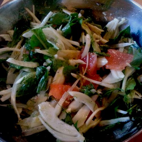 Fennel, parsley and grapefruit salad