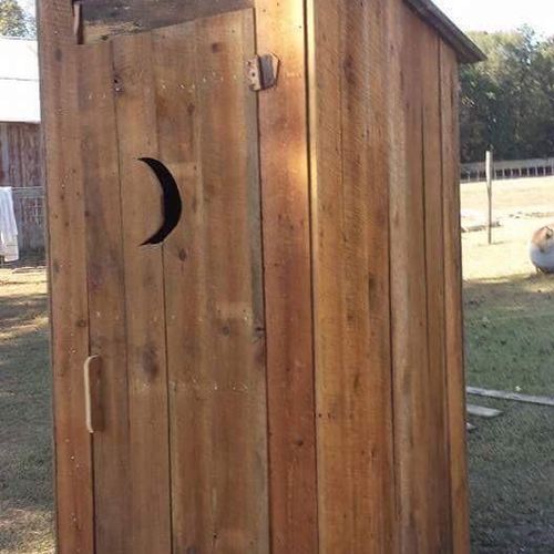 Cedar deer camp outhouse