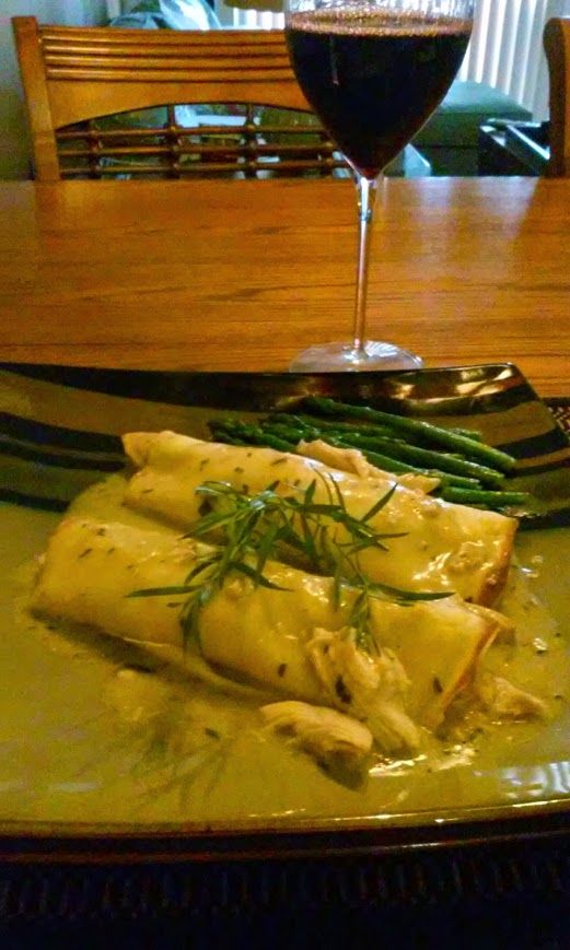 Chicken Tarragon Crepes with Béchamel Sauce