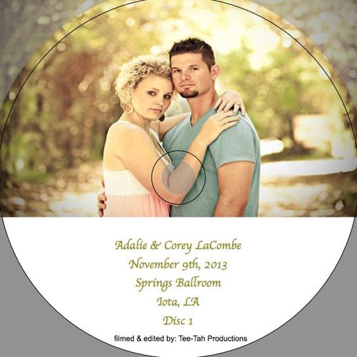 DVD Cover 1 
Adalie & Corey's Wedding
November 201