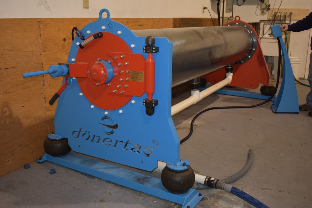 This machine spins dry cleaned rugs