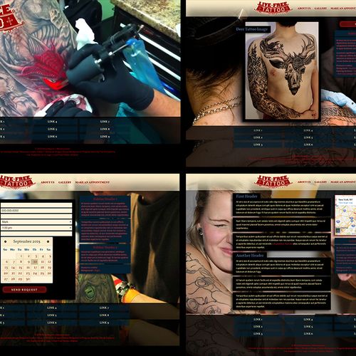 Tattoo Parlor concept using video  and responsive
