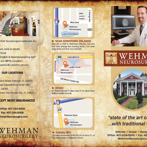 Logo & Tri-Fold Brochure: Wehman Neurosurgery