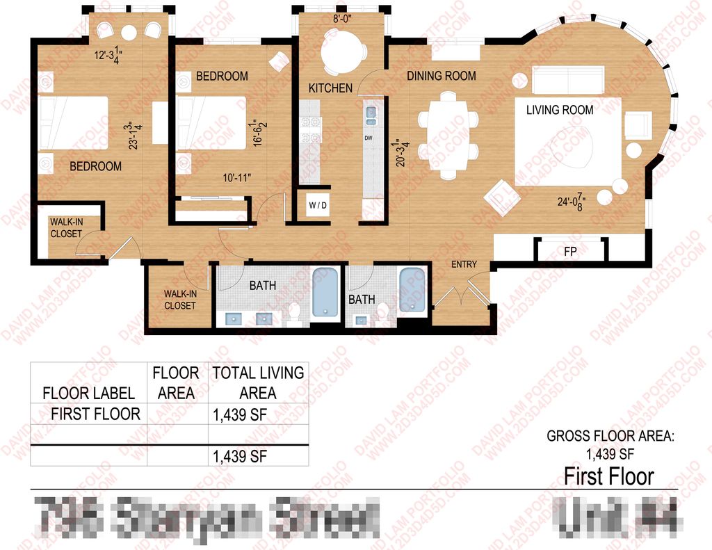 Color 2d furniture floor plan