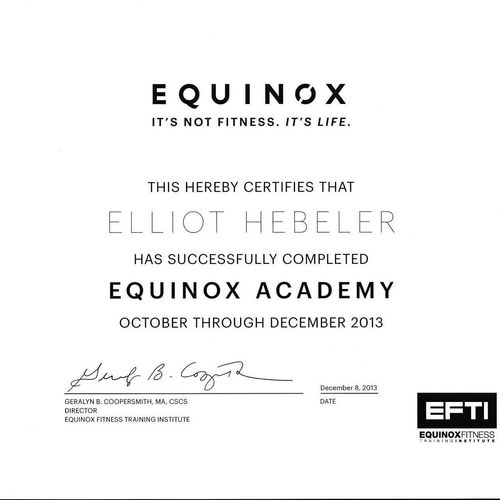Equinox Academy Completion
