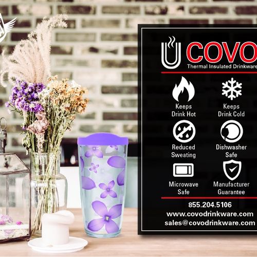 COVO Drinkware Retail Tradeshow Flyer (& Logo, Ico