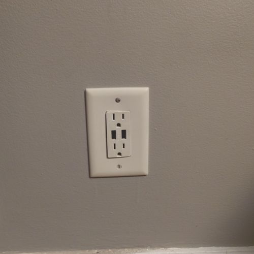 outlet with USB ports after