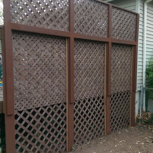 A privacy screen for a deck.