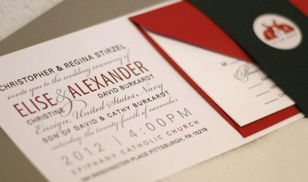 E&A Letterpress Wedding Invitation