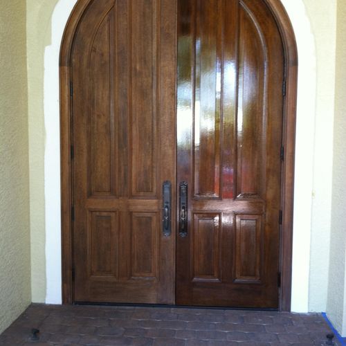 Wooden Door Refinish - Before & After
