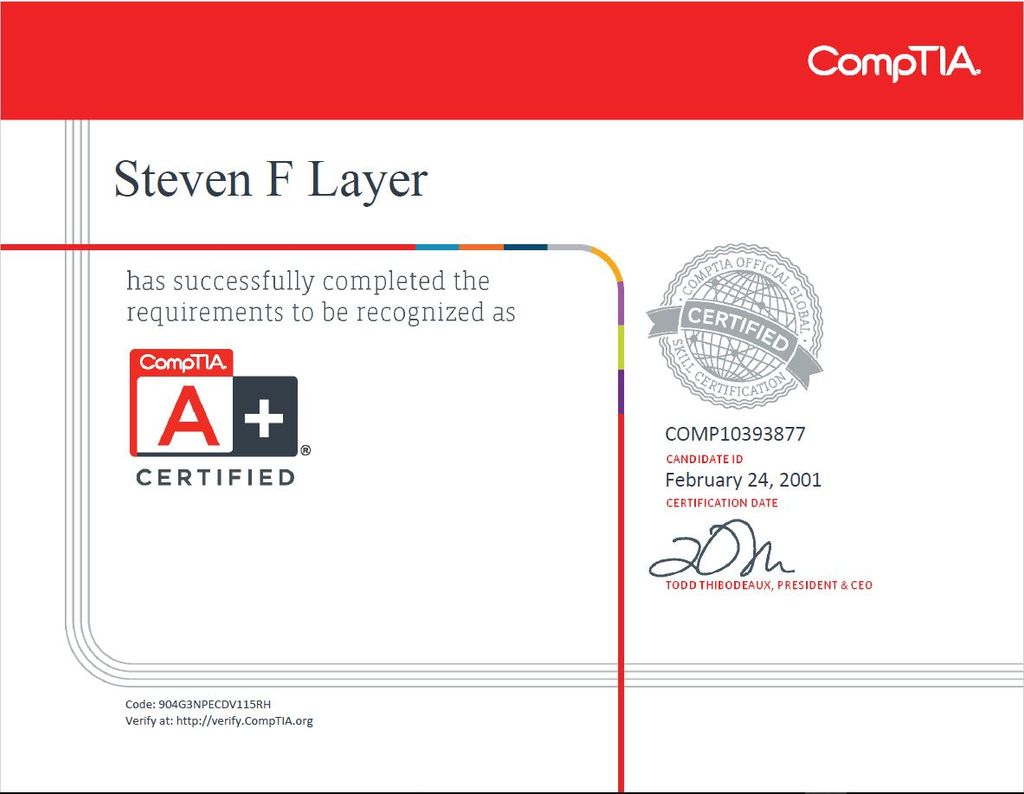 CompTIA A+ Certified Computer Technician