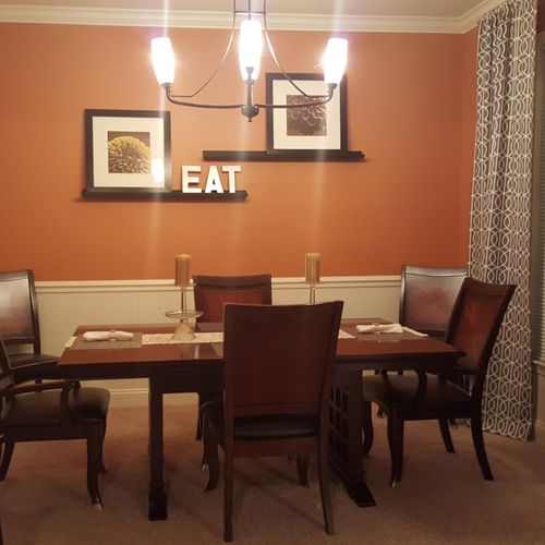 Simple and classic dining room. Dining room was of
