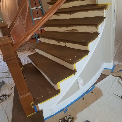 Stairs during staining