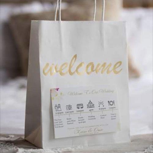 Customized welcome bags for the hotel guests