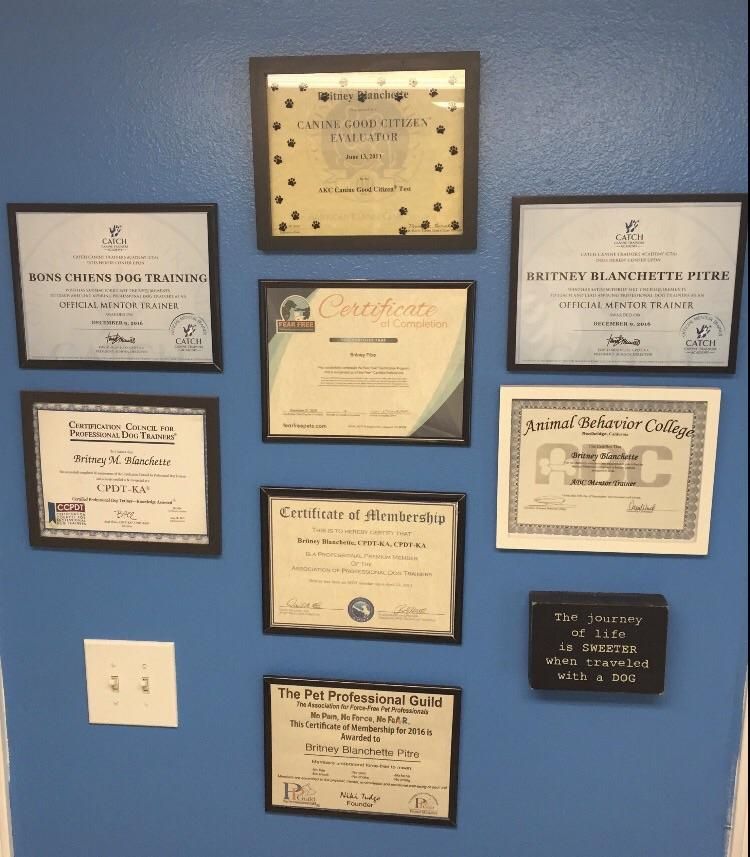 Certificates at the facility in Lake Charles