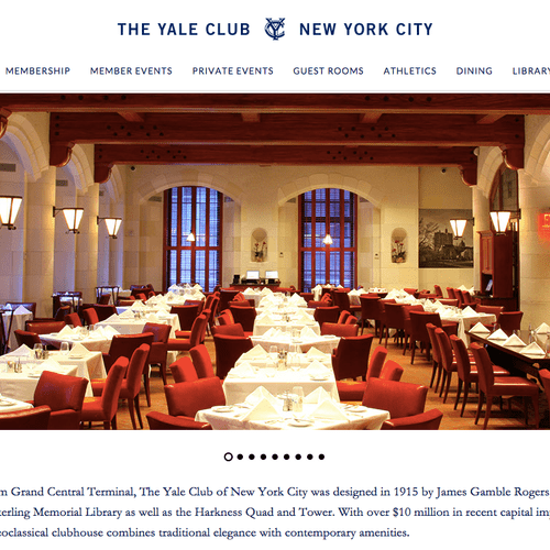 Website Design for The Yale Club of New York City