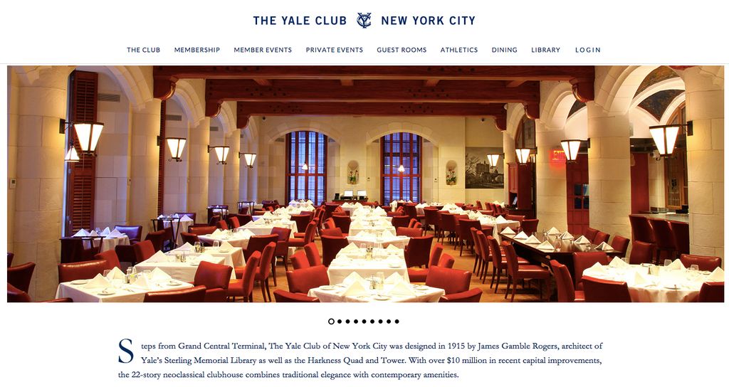 Website Design for The Yale Club of New York City