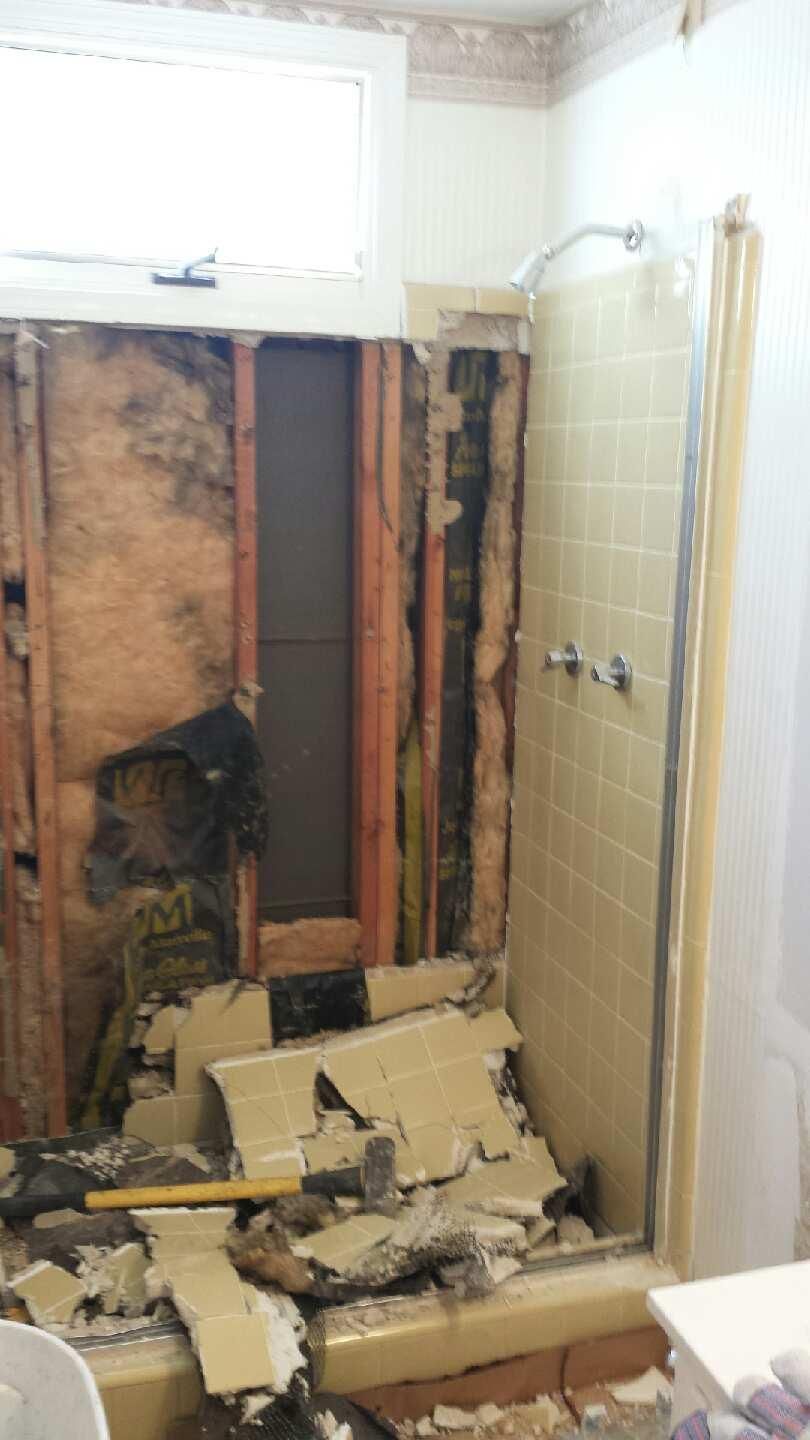 Replaced old tile shower