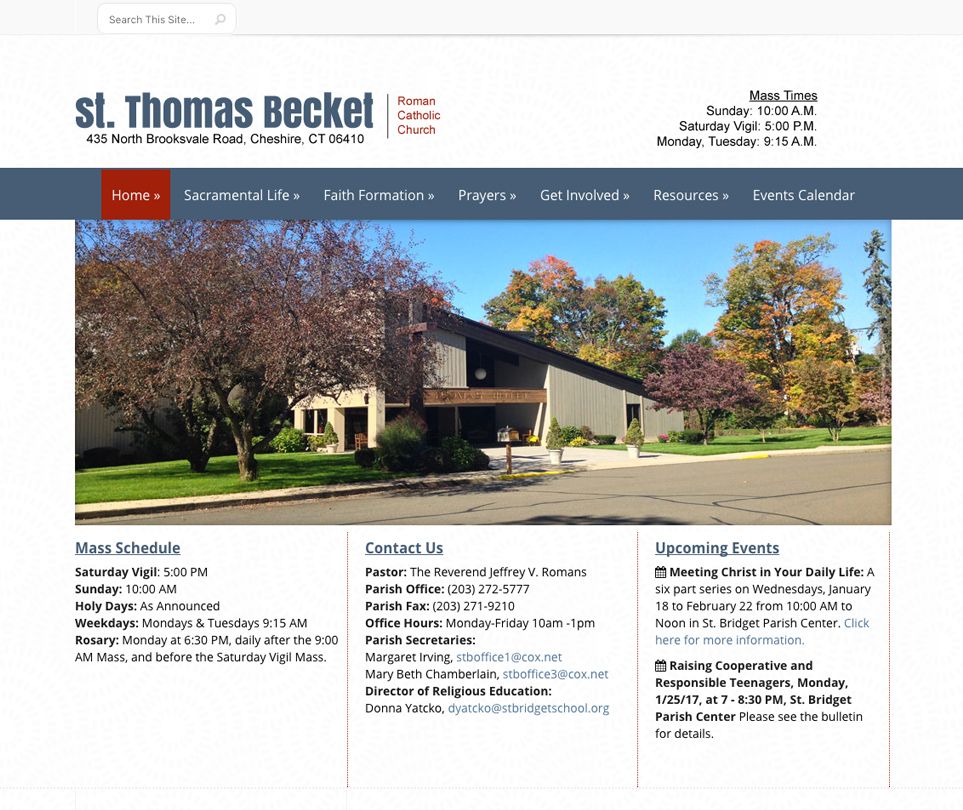 Client: St. Thomas Becket Church
Web Design