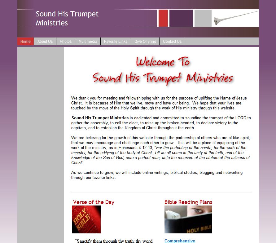 Sound His Trumpet Ministries Matching Website