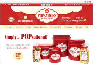 Website Designed for Popsations Popcorn