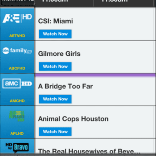 USER INTERFACE - Cox TV Connect iphone application