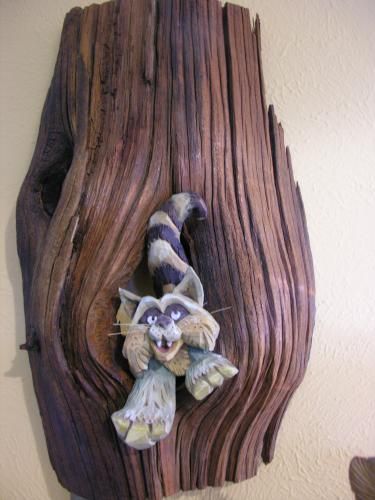 A more recent caricature in wood