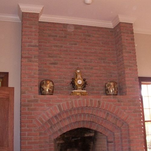 Oak Grove Island Fireplace Before