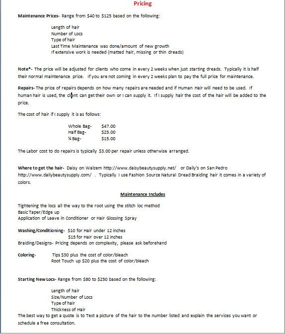 Please Read Pricing Information