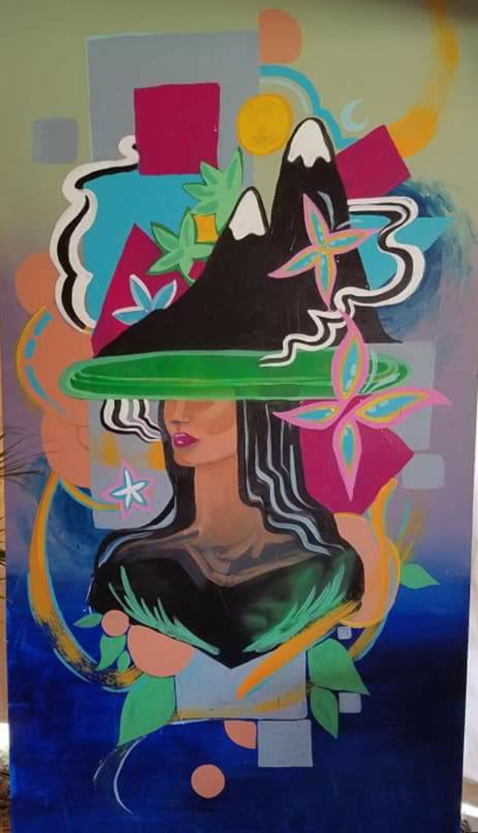 8ft x 4 ft Painting made for event decor.