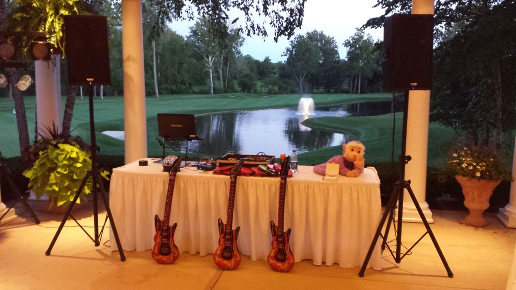 Ready for the reception to start on the 18th Green