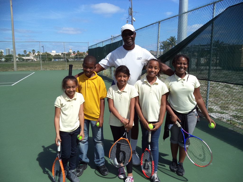 Afterschool tennis program at Bleustein Park in Ha