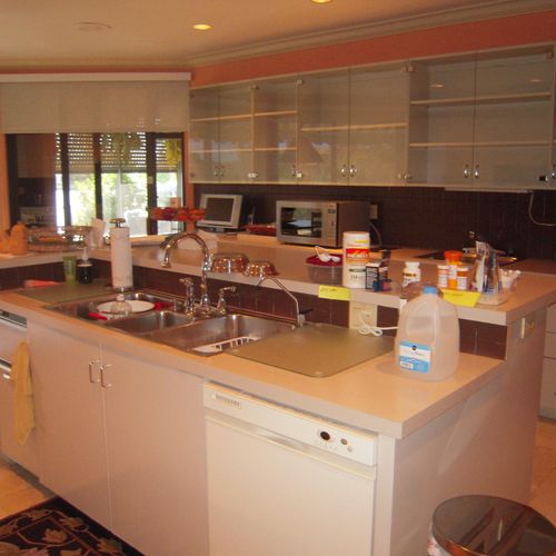 BEFORE REMODELING Formica counter tops. Plain soli