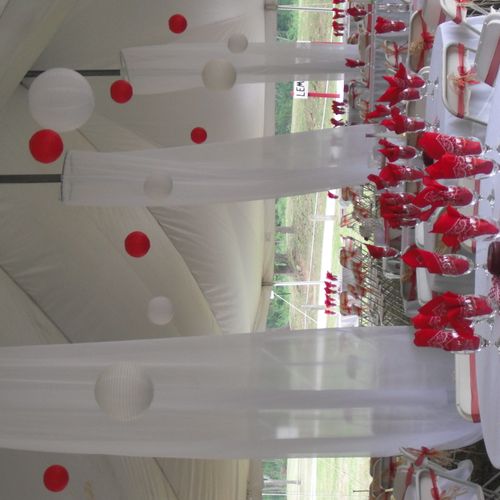 pole tent decor and tent