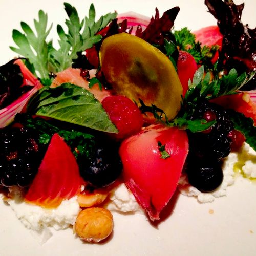Berries, Beets, Ricotta and Greens