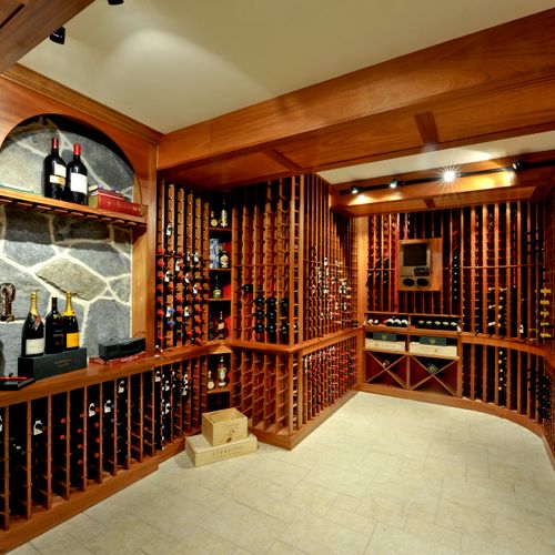 mahogany wine room