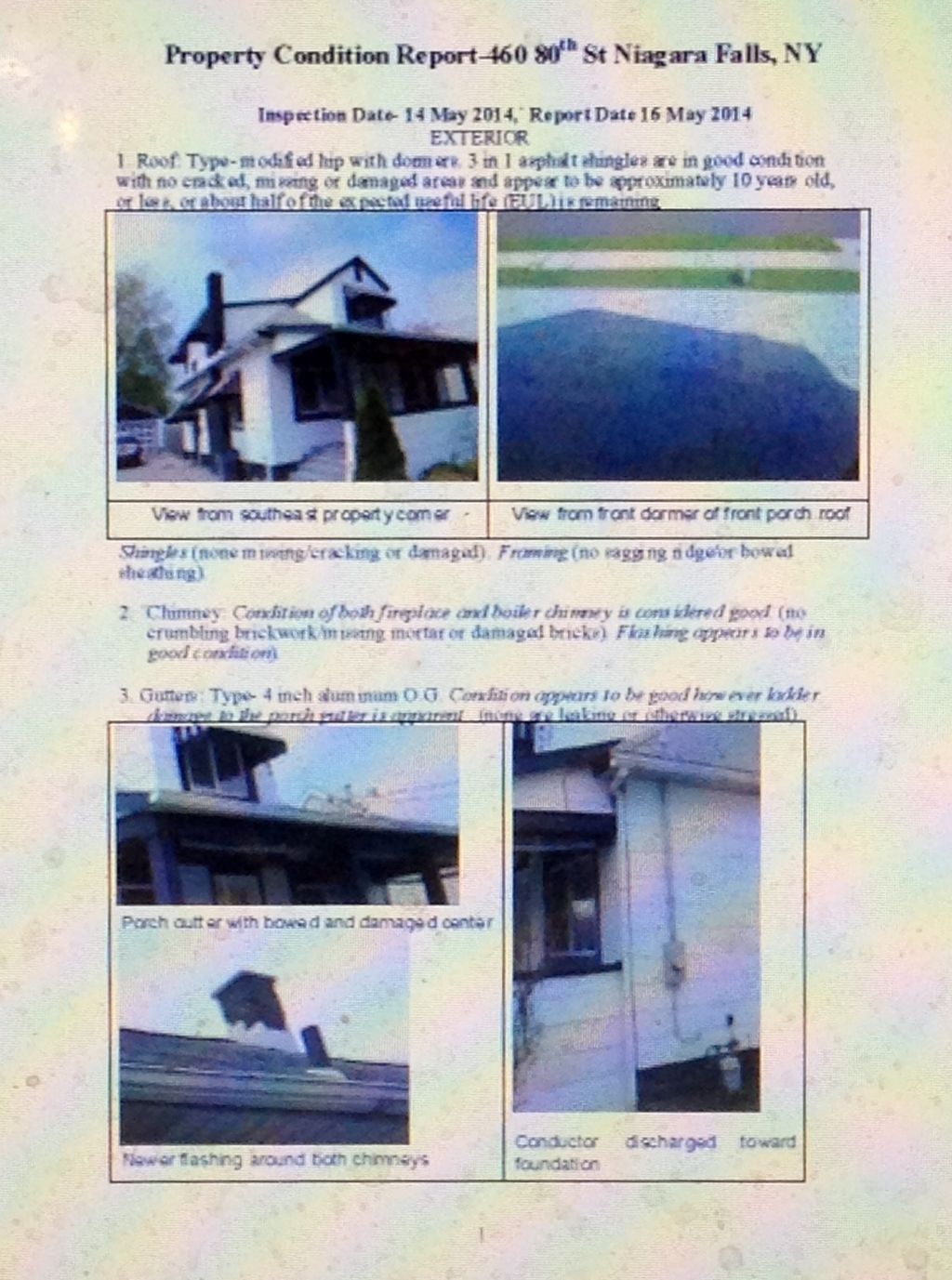 Sample first page of the report