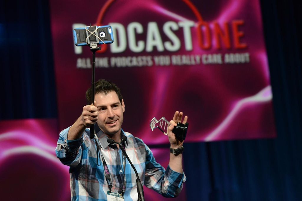 One of the winners of the 2015 Podcast Awards at t
