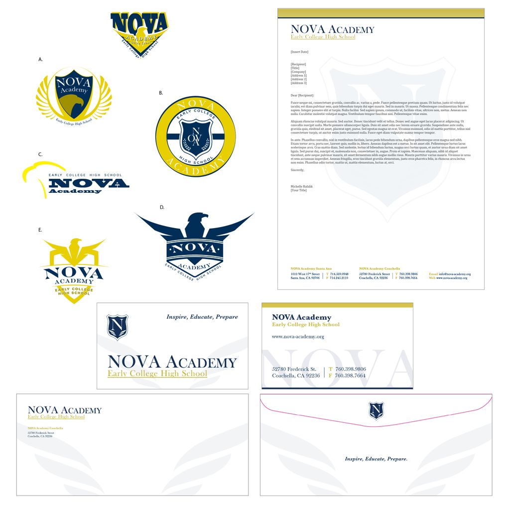 NOVA Academy
Created new branding for school. 
(Lo