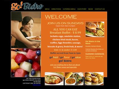 Go! Bistro: CMS with updateable menus and specials