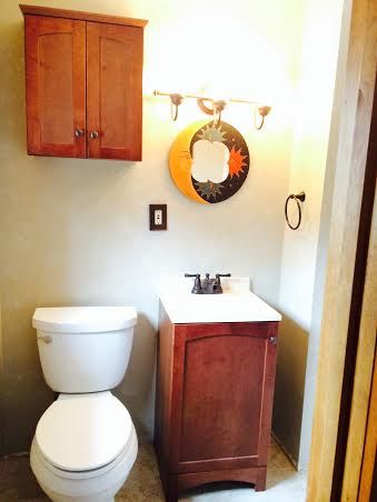 Bathroom remodel- ceramic tile floor, new vanity, 