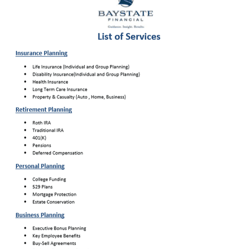 List of Services