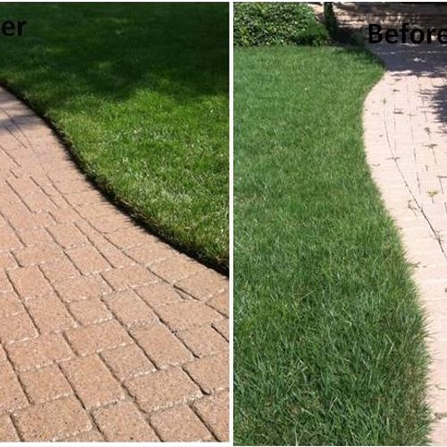 Before and After Walkway Restoration- Repair settl