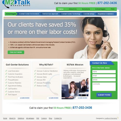 Call Center Services Website